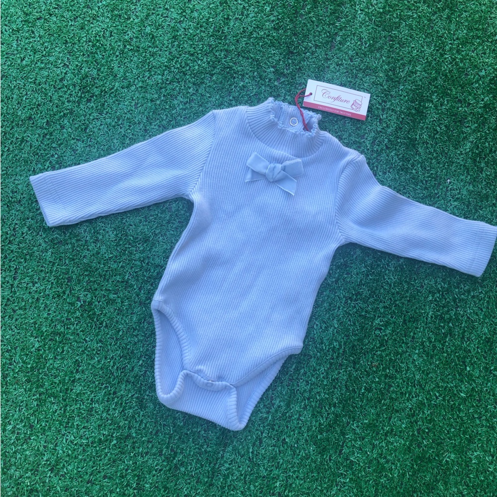 Pale blue one piece bodysuit